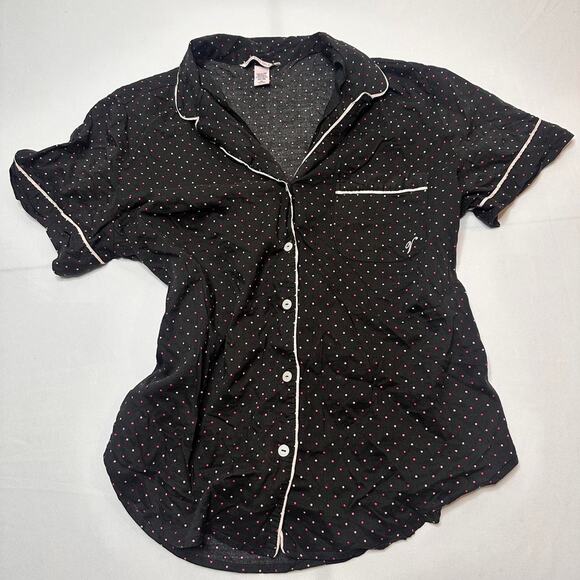 Victoria's Secret Other - Victorias Secret Bundle  Size Medium Black With Pink Poka Dot With V Embroidered